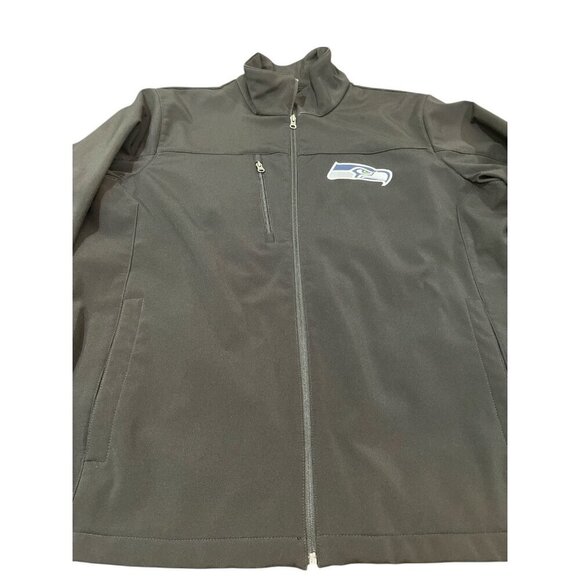 NFL Seahawks Jacket Men's Size XXL Black Logo Full Zip Pockets - Picture 3 of 6